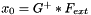 $ x_0 = G^+ * F_{ext} $