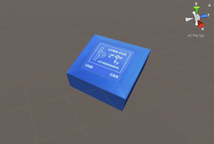 LPMS-CU2 sensor orientation visualized via the Unity plugin