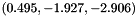 $( 0.495 , -1.927 , -2.906 )$