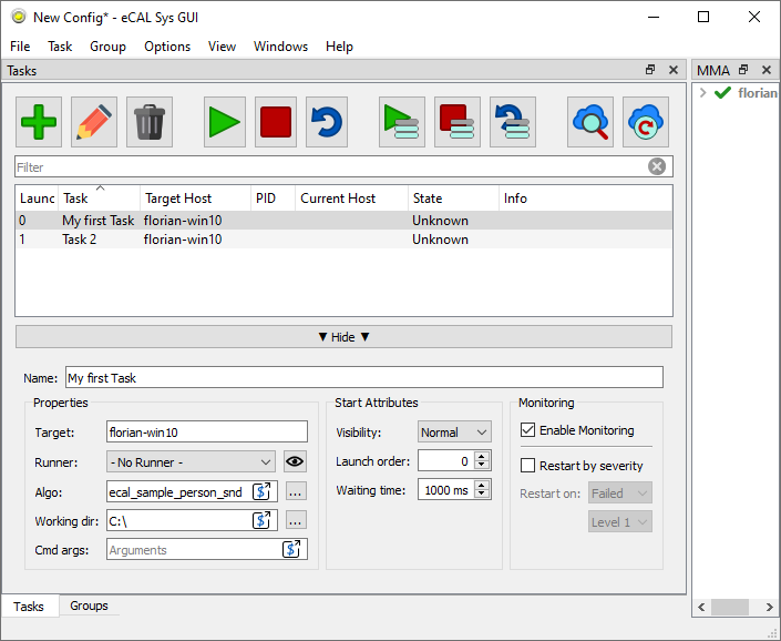 eCAL Sys Task Overview