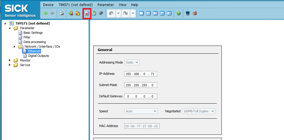 SOPAS save network